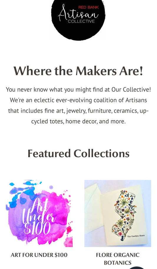 Now available at the Red Bank Artisan Collective!