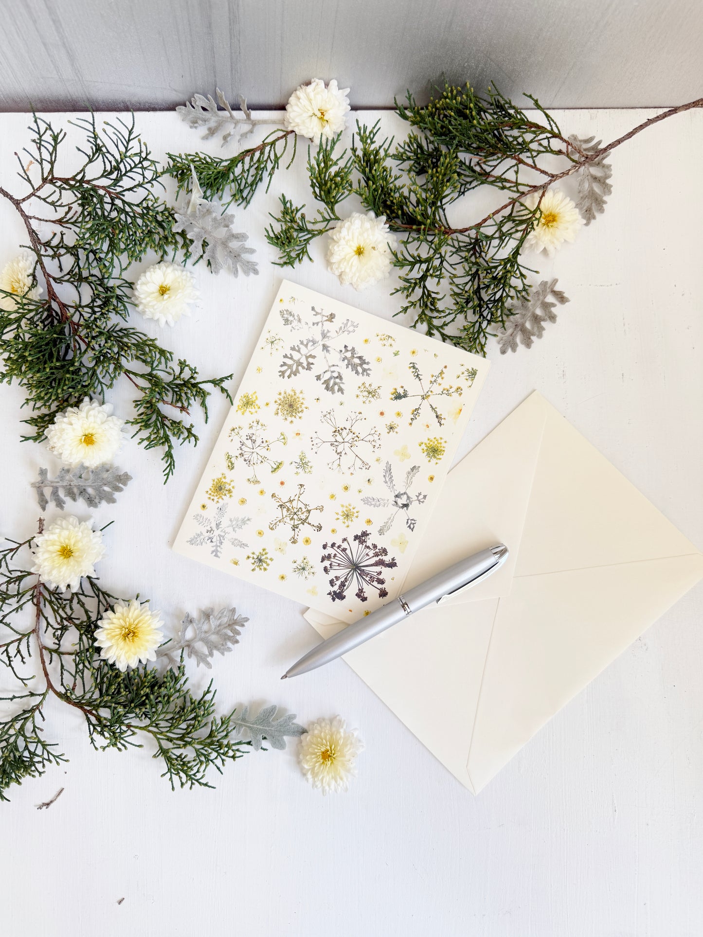 Floral Snowflakes Holiday Card
