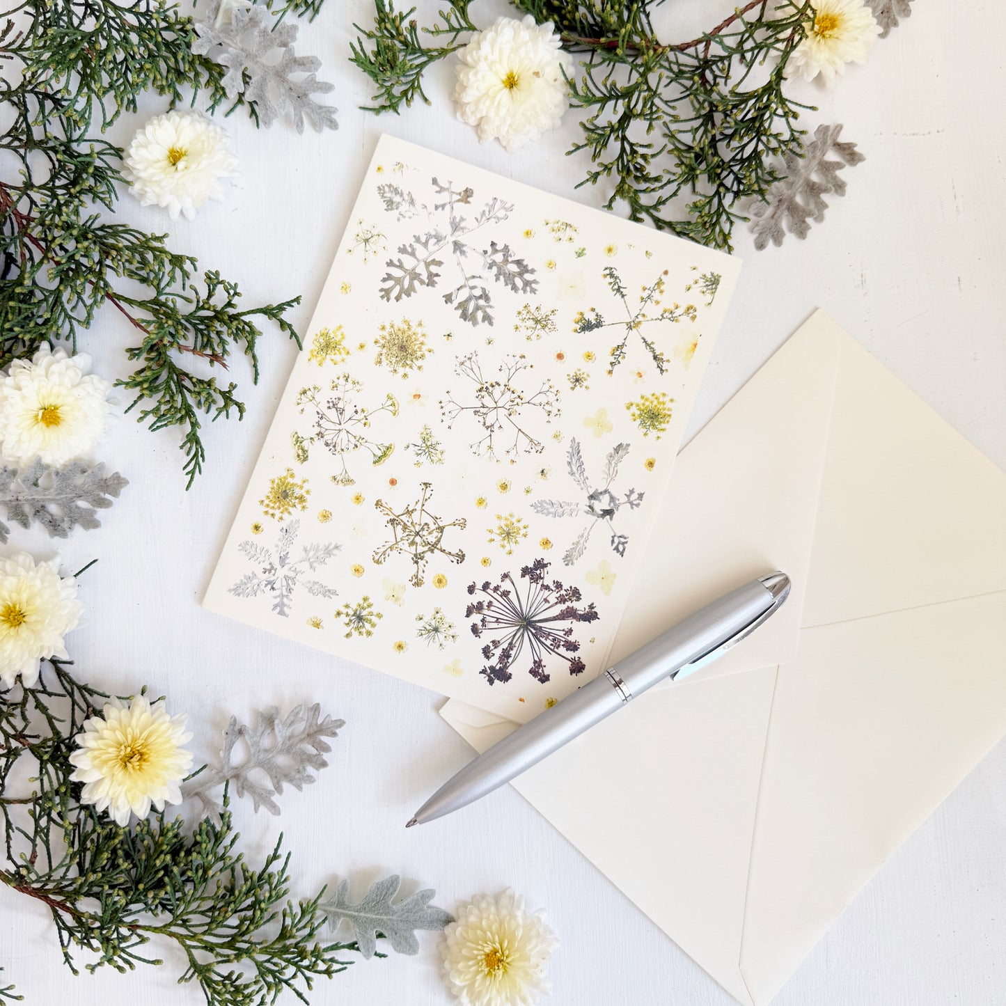 Floral Snowflakes Holiday Card