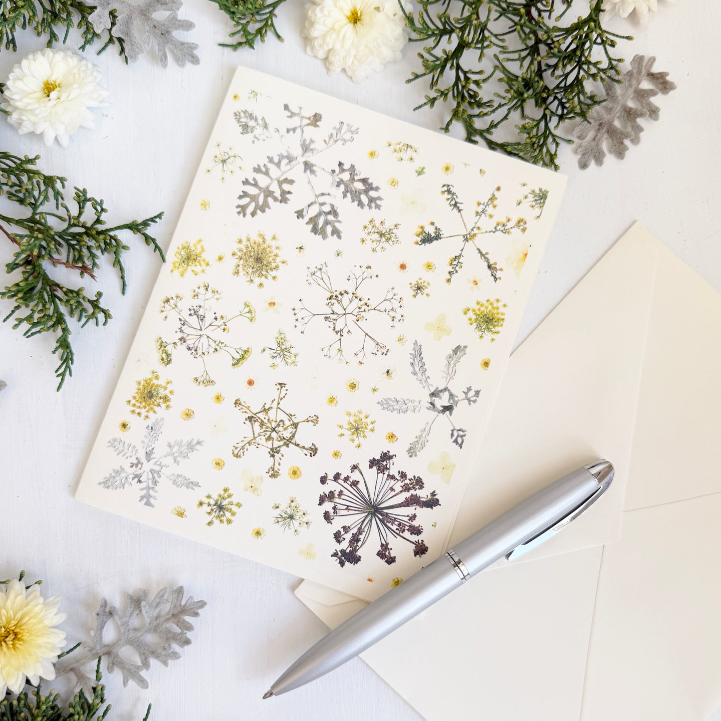 Floral Snowflakes Holiday Card
