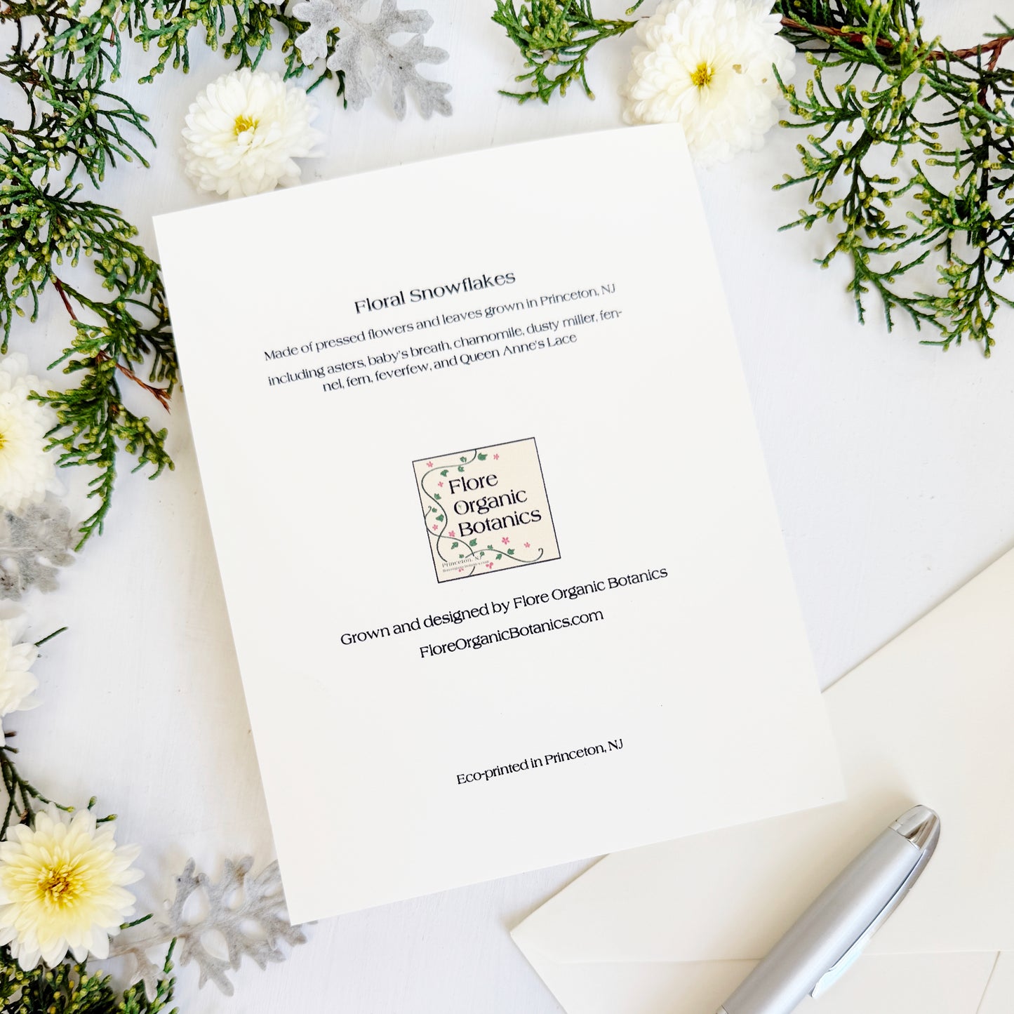 Floral Snowflakes Holiday Card