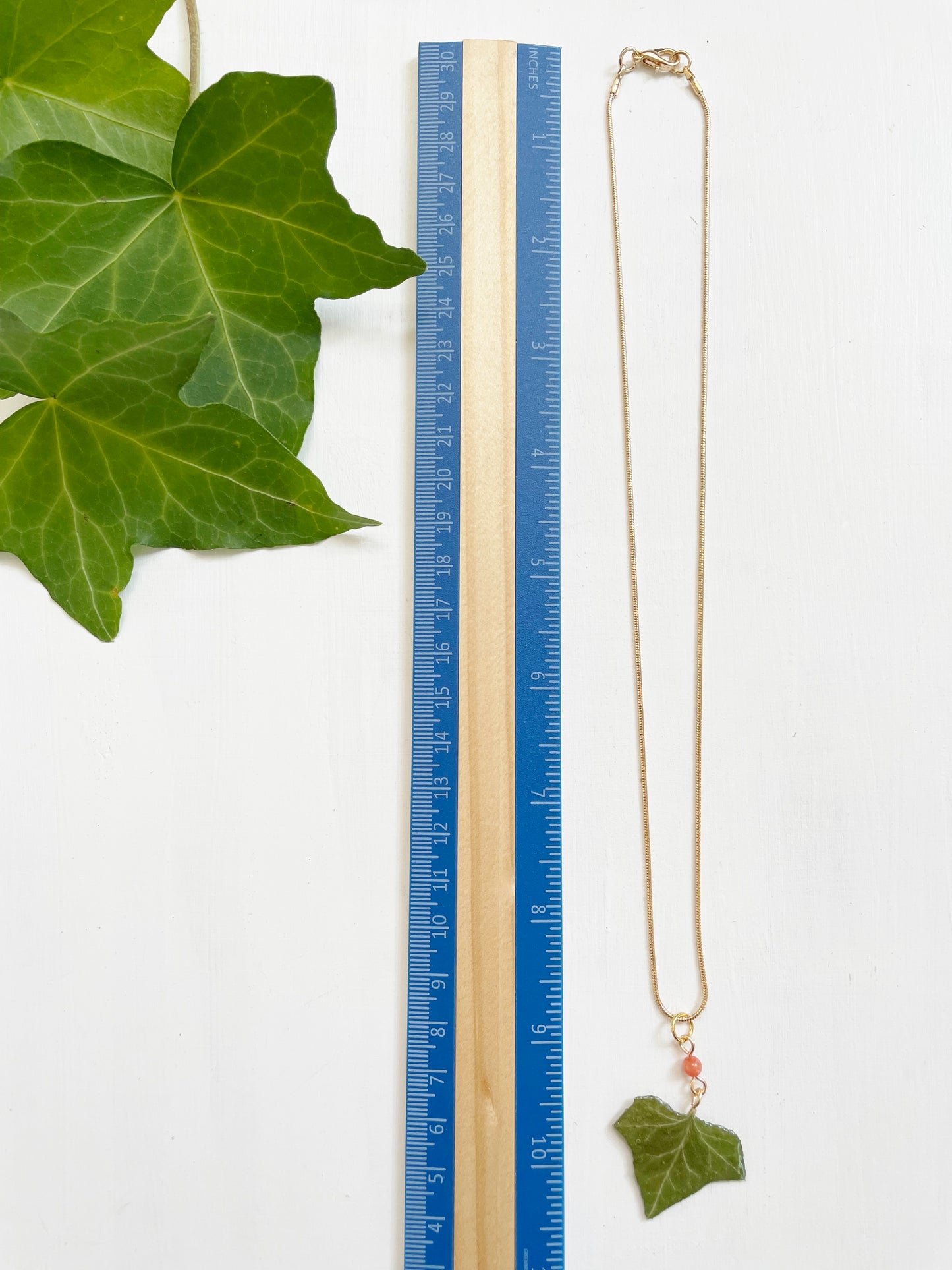 Real Ivy Necklace with Orange Bead