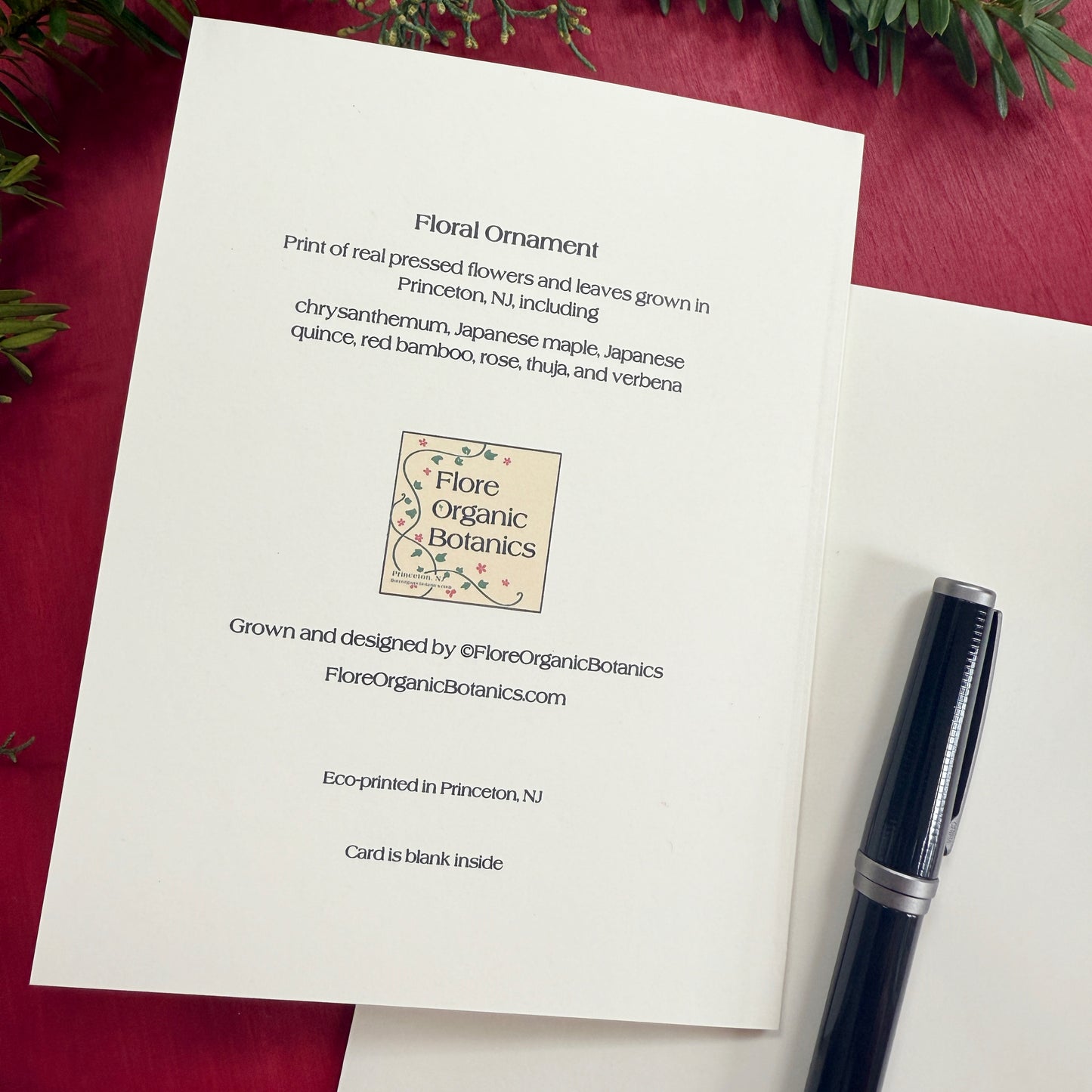 Floral Ornament Merry Christmas Card