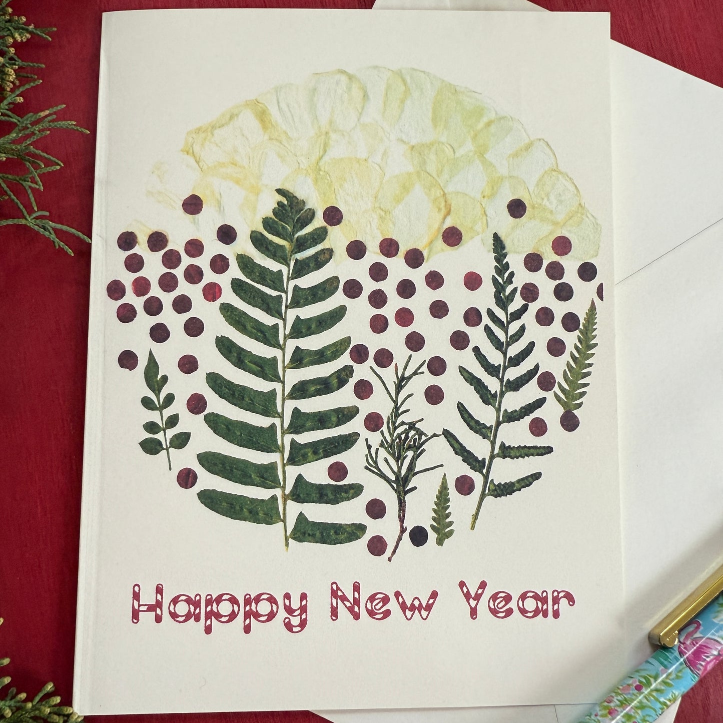 Mountain Snow Happy New Year Card