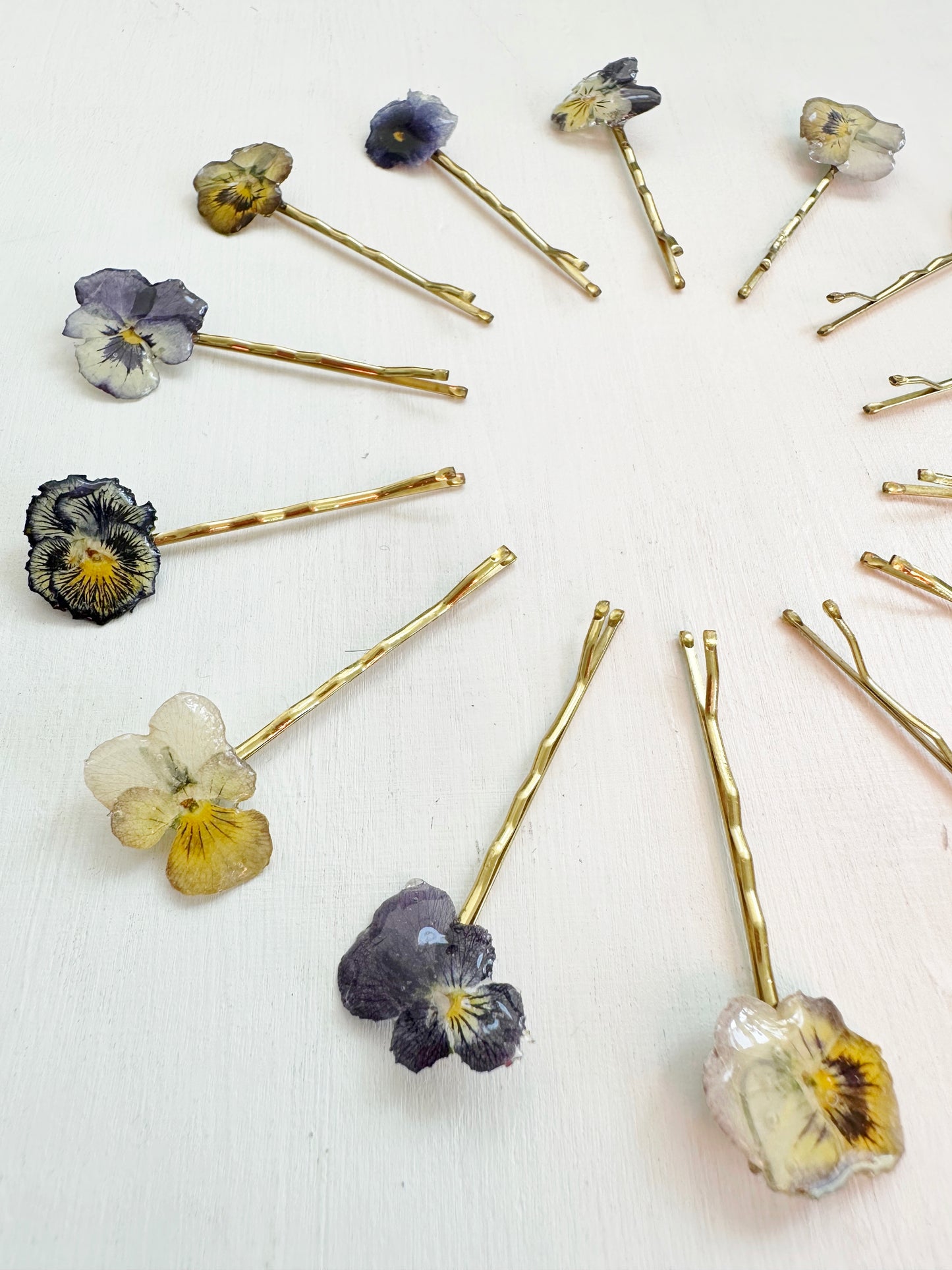Pansy Hair Pins (Set of 2)