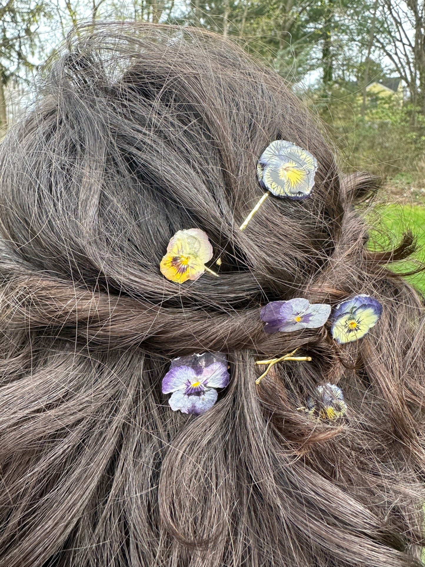 Pansy Hair Pins (Set of 2)