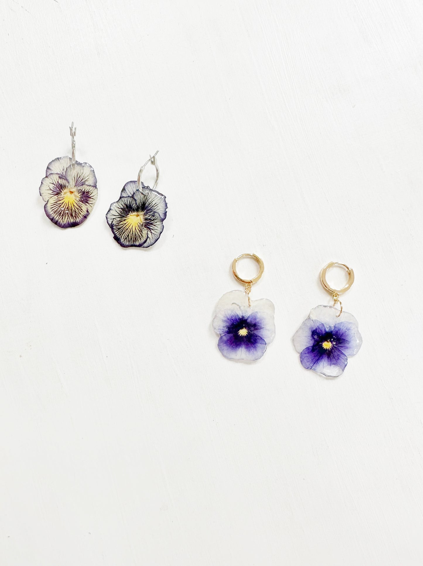 Purple Pansy Earrings