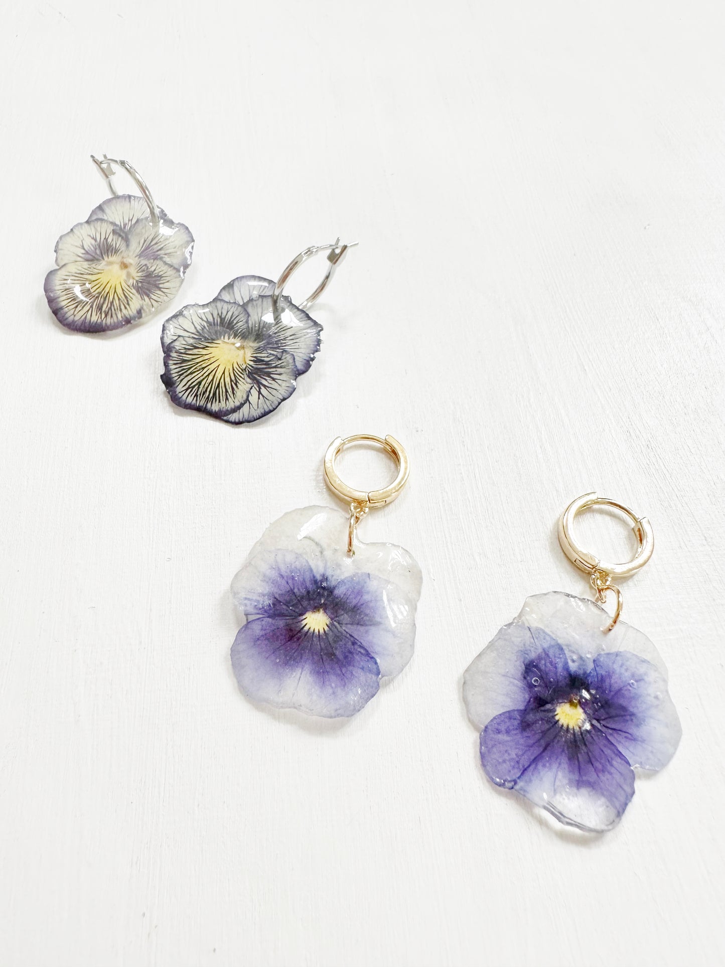 Purple Pansy Earrings
