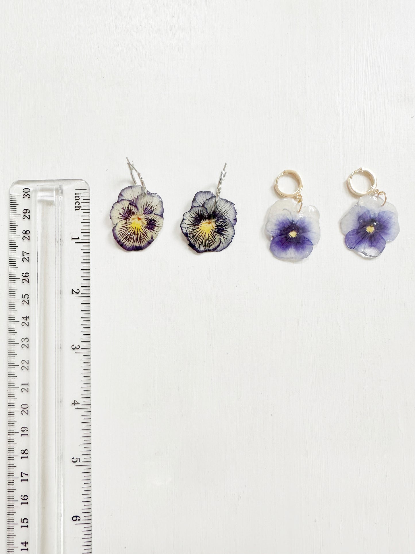 Purple Pansy Earrings
