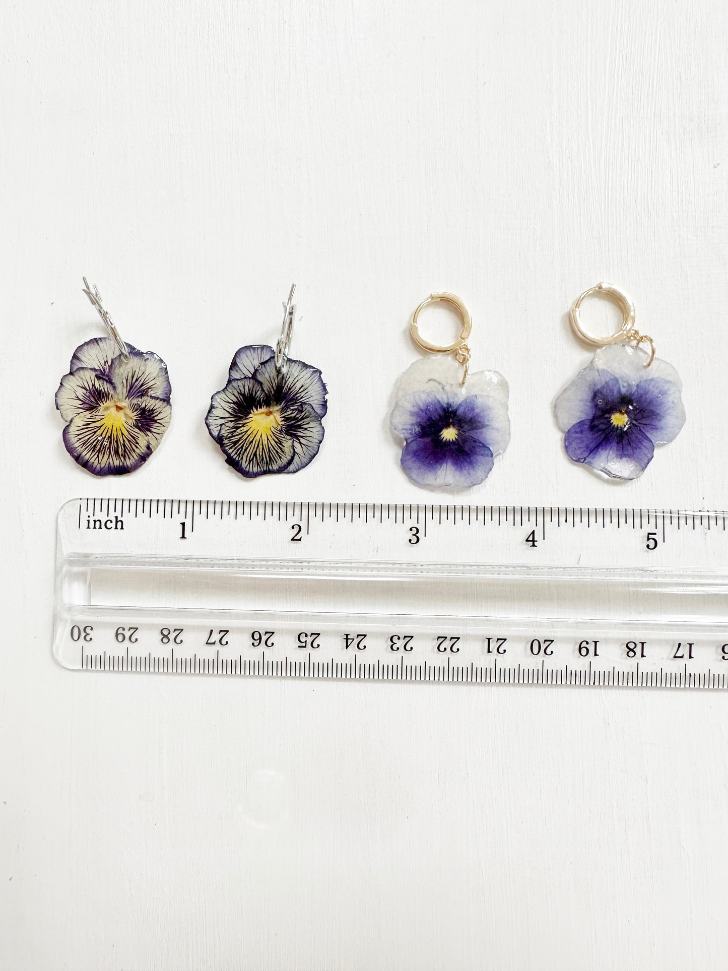 Purple Pansy Earrings