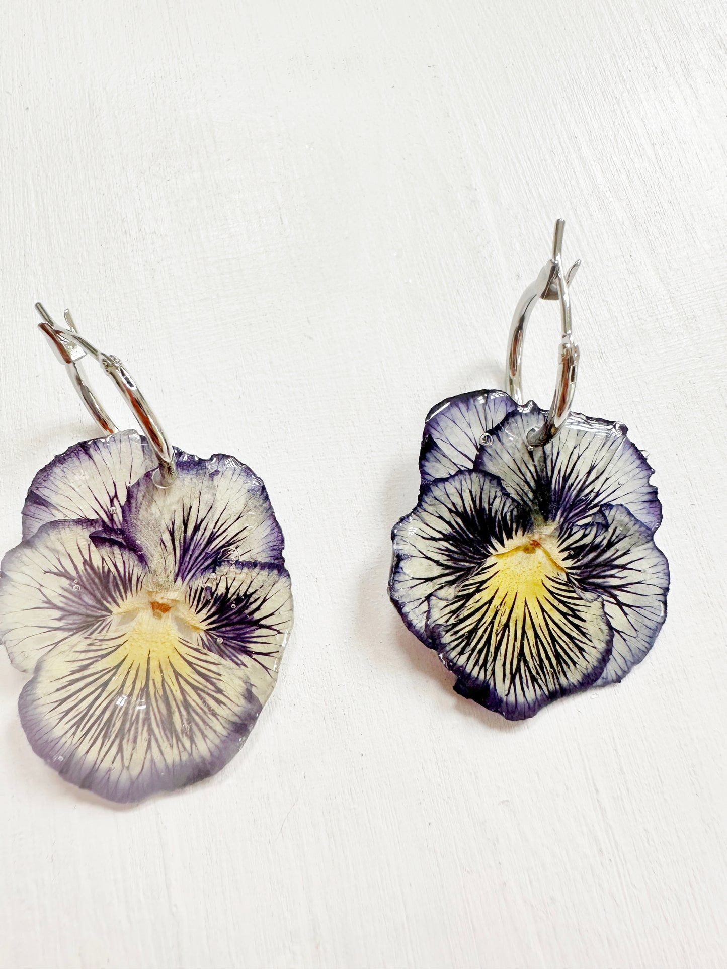 Purple Pansy Earrings