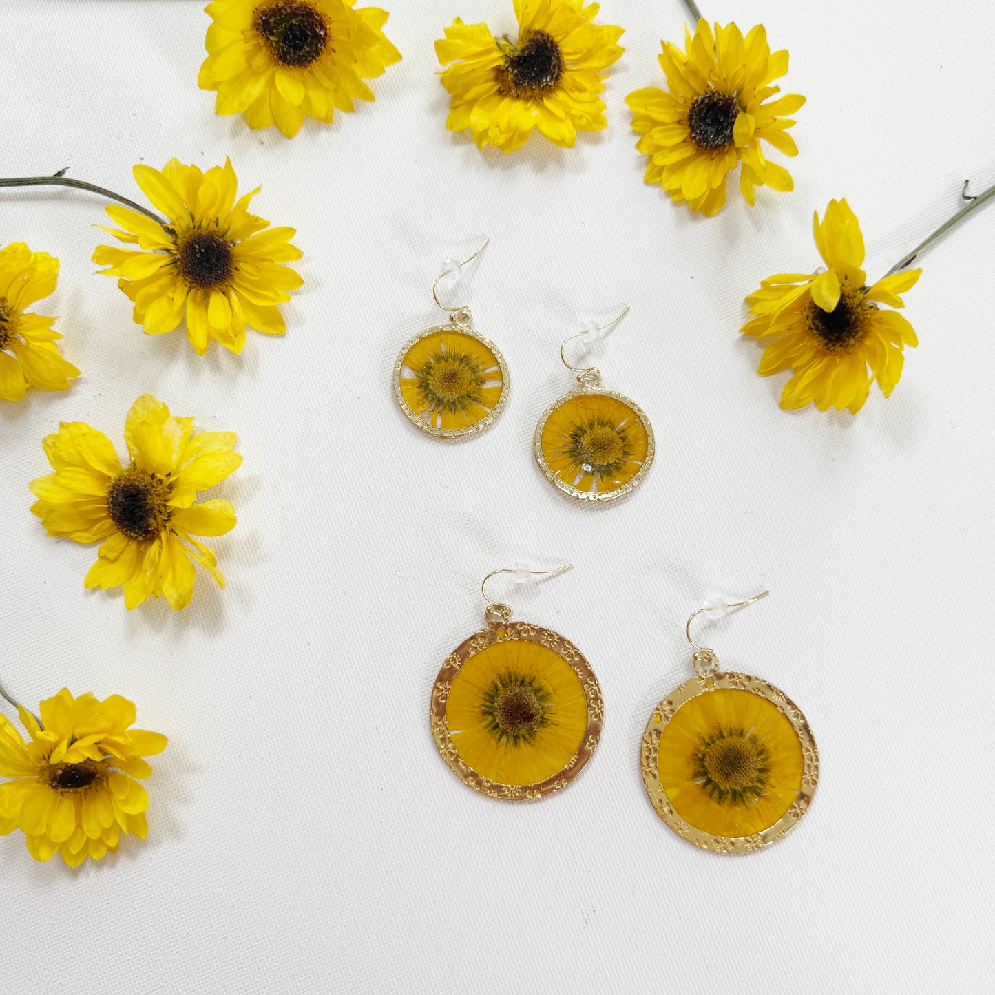 Mini sunflower earrings