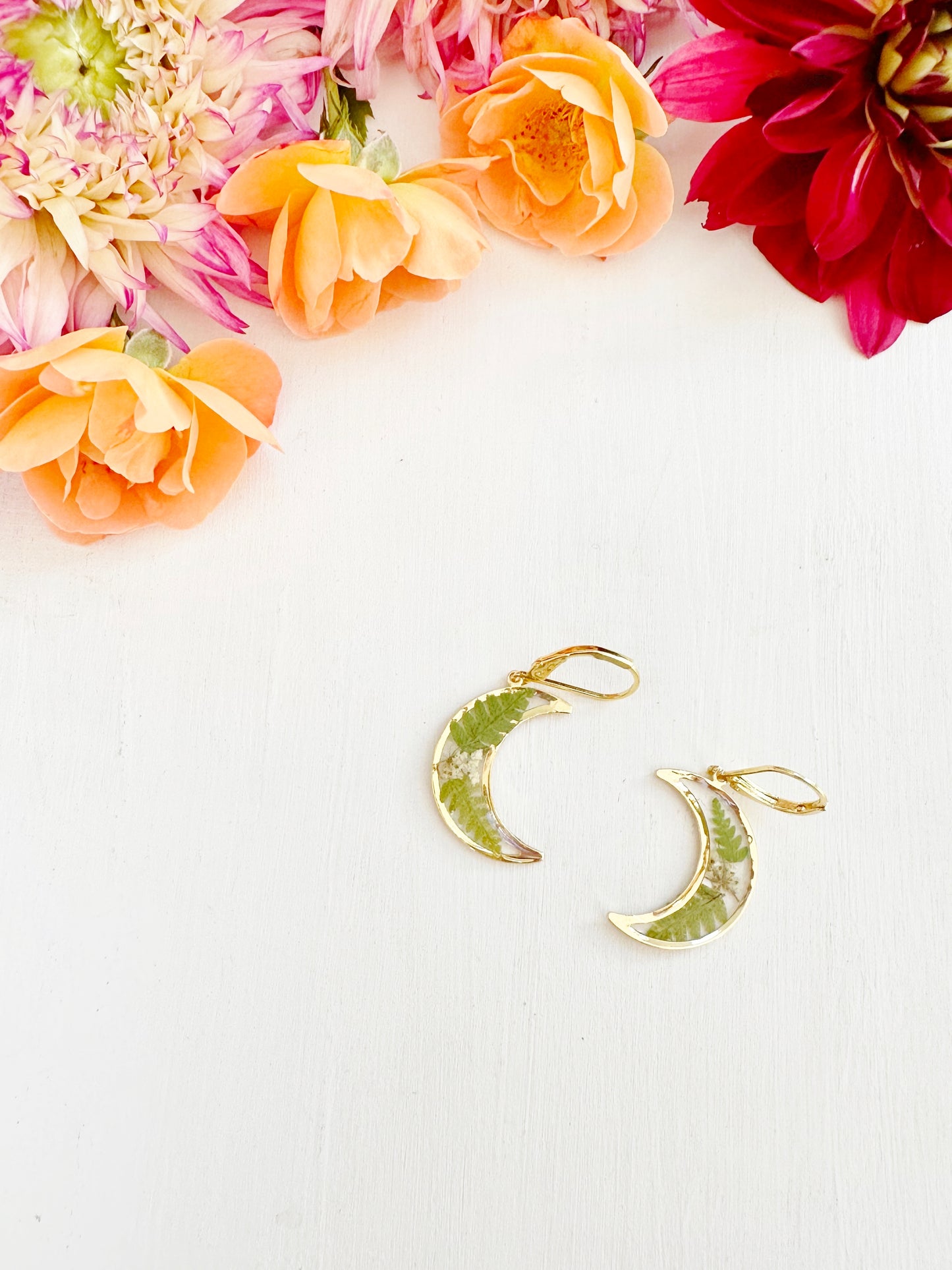 Fern Earrings in Golden Moon Frame