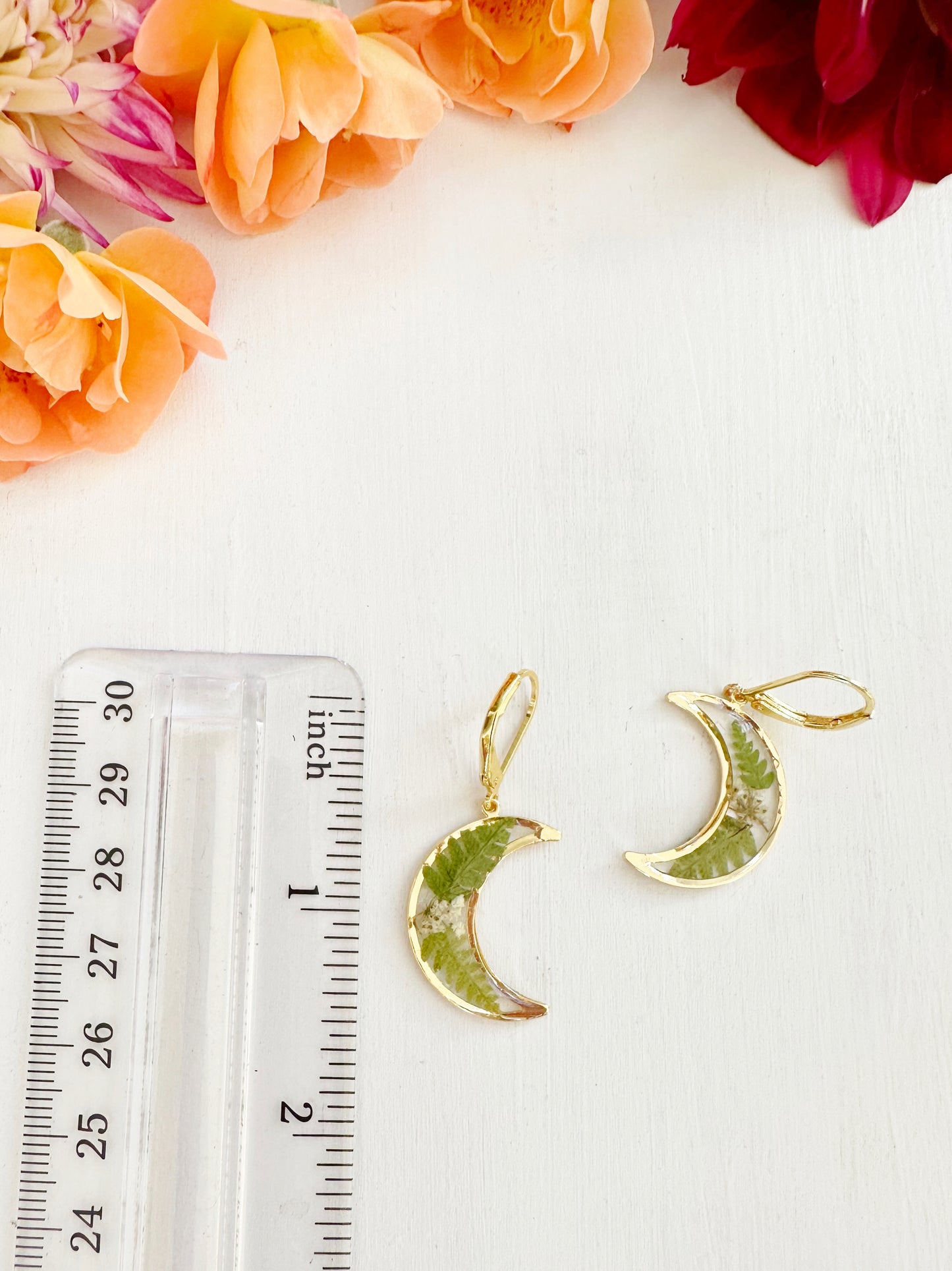 Fern Earrings in Golden Moon Frame