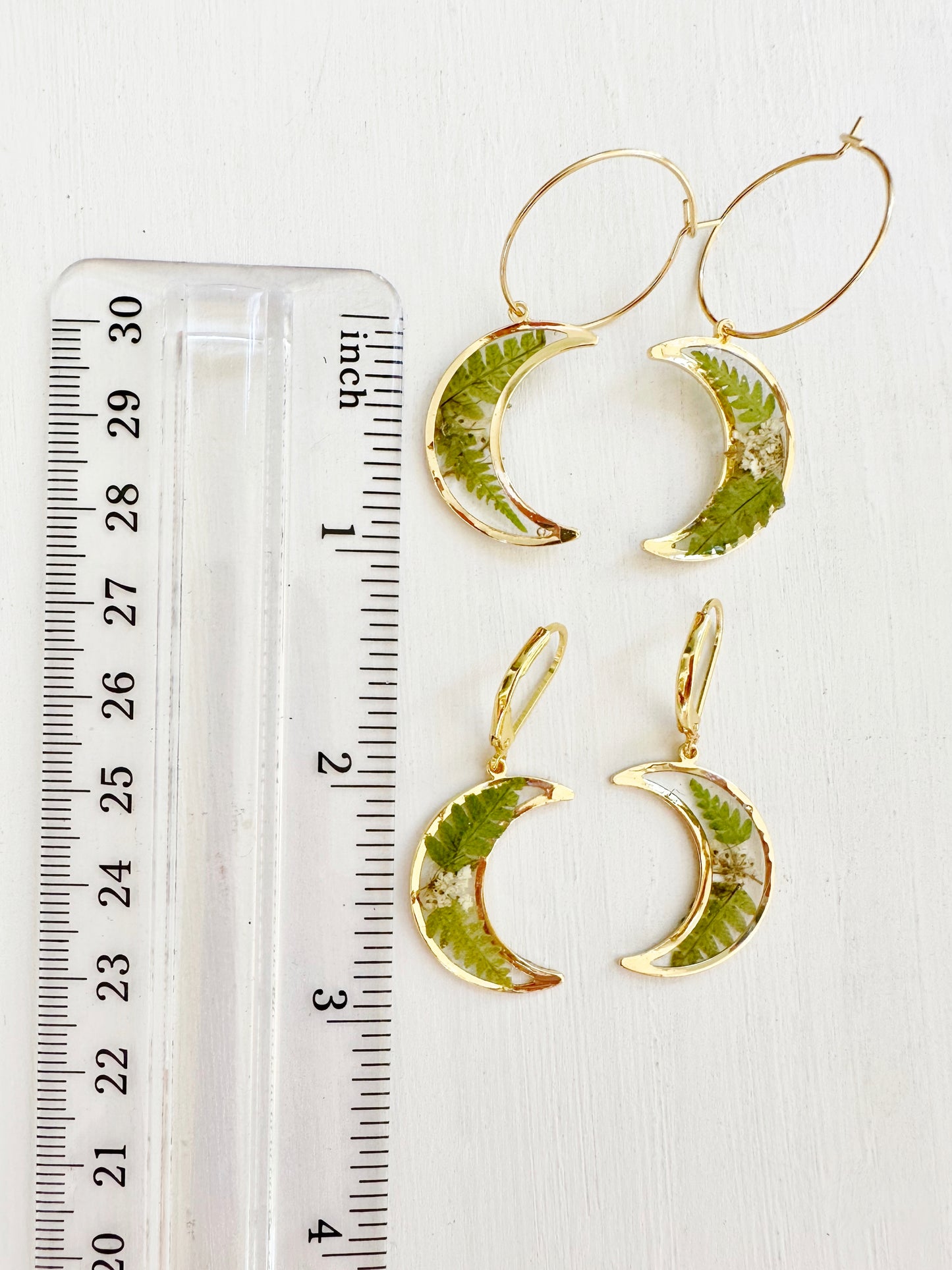 Fern Earrings in Golden Moon Frame