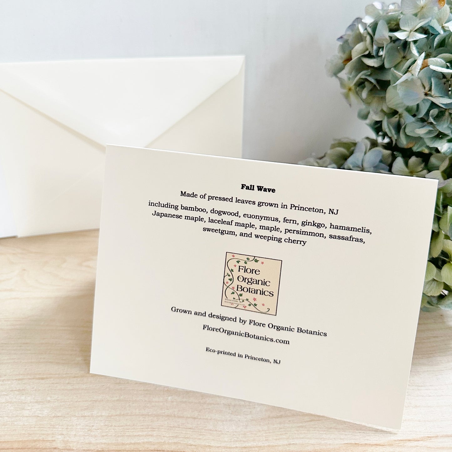 Fall Wave - Printed pressed autumn leaves blank greeting card