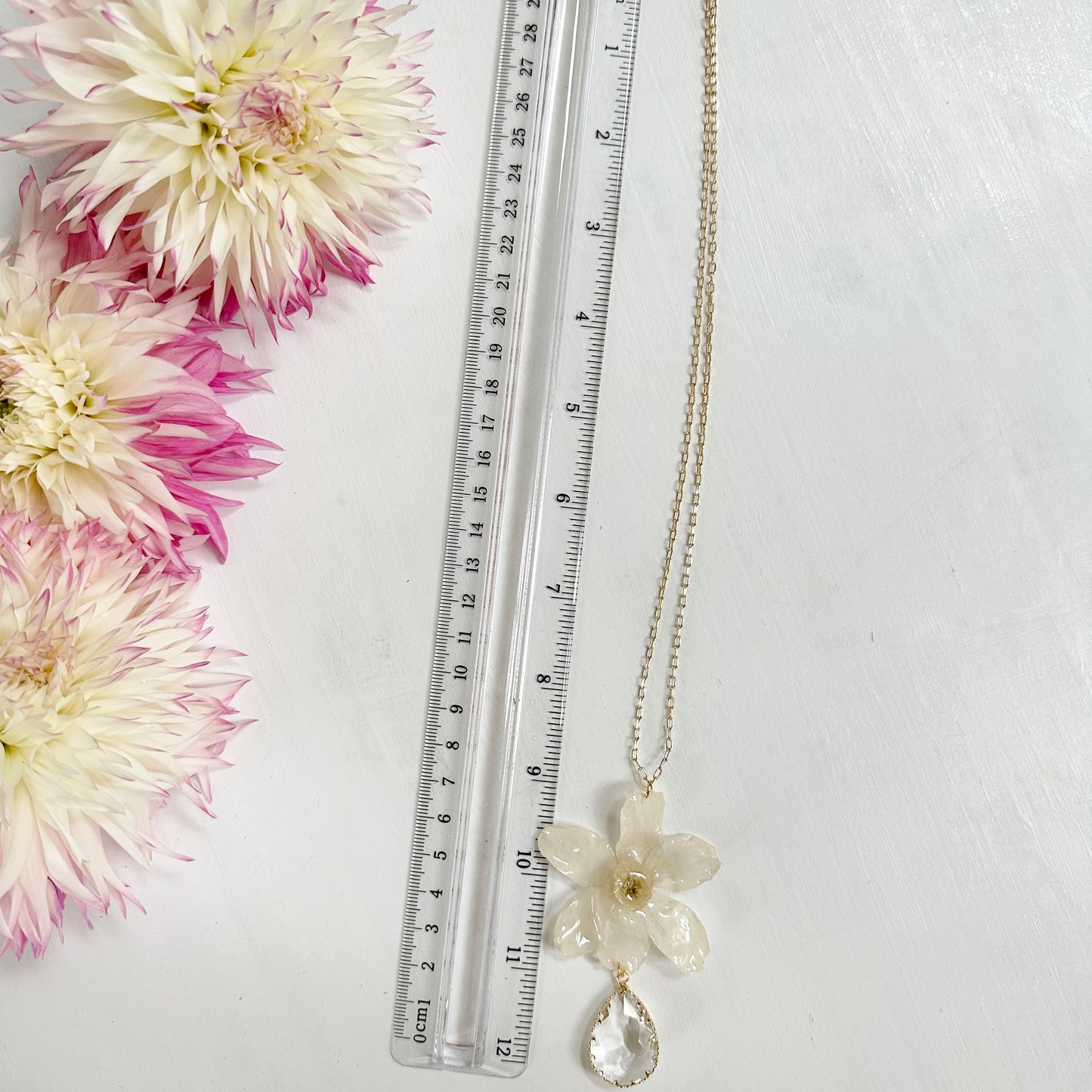 Narcissus Necklace with Crystal Drop
