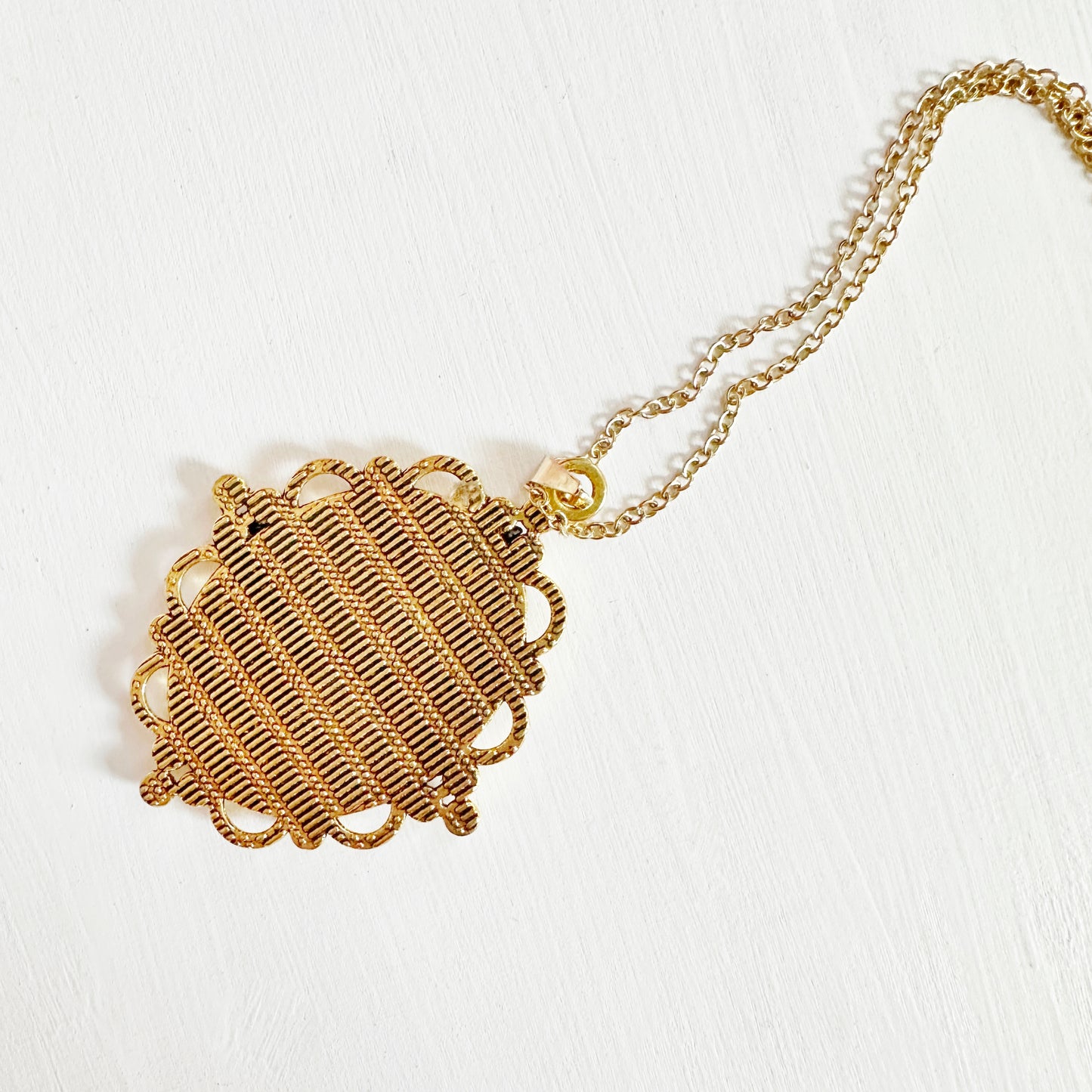Romantic Victorian baby's breath pendant and chain