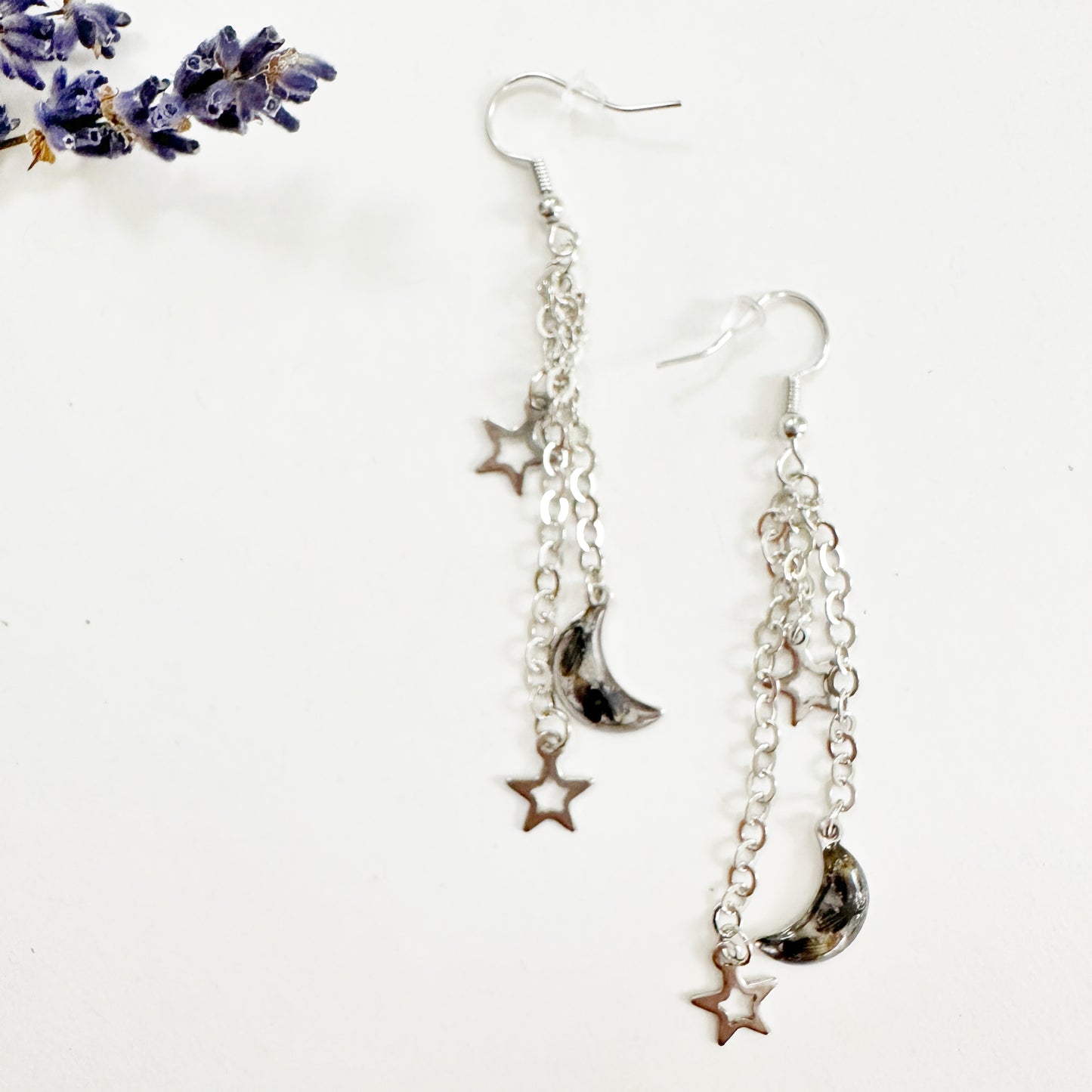 Lavender Earrings with Real Lavender Seeds