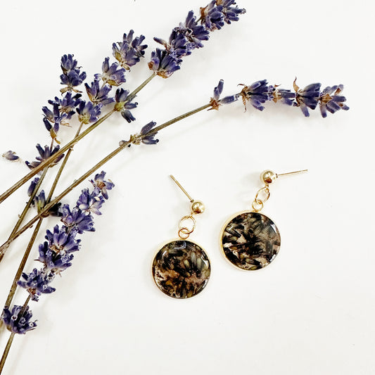 Lavender Earrings with Real Lavender Seeds