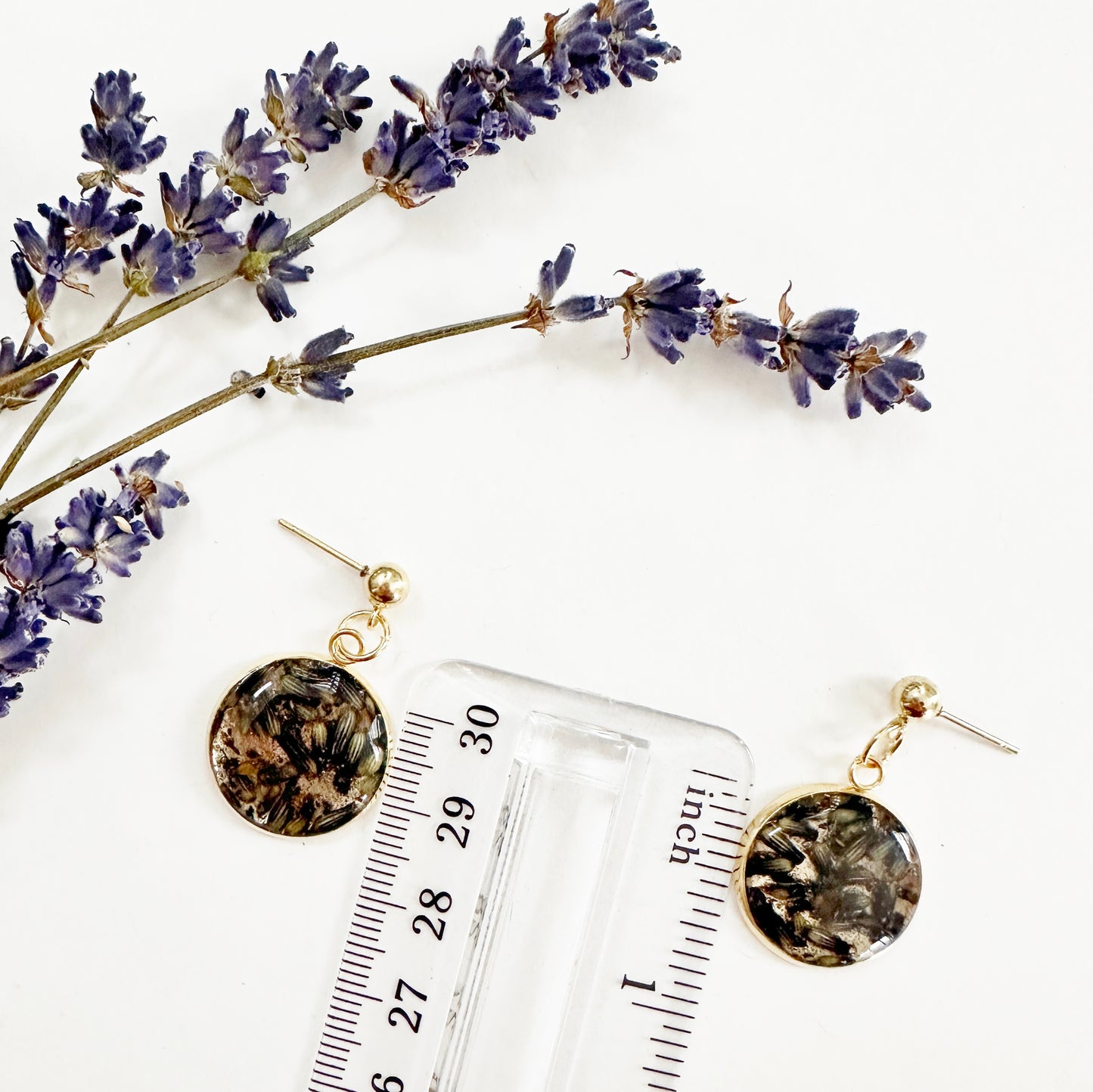 Lavender Earrings with Real Lavender Seeds