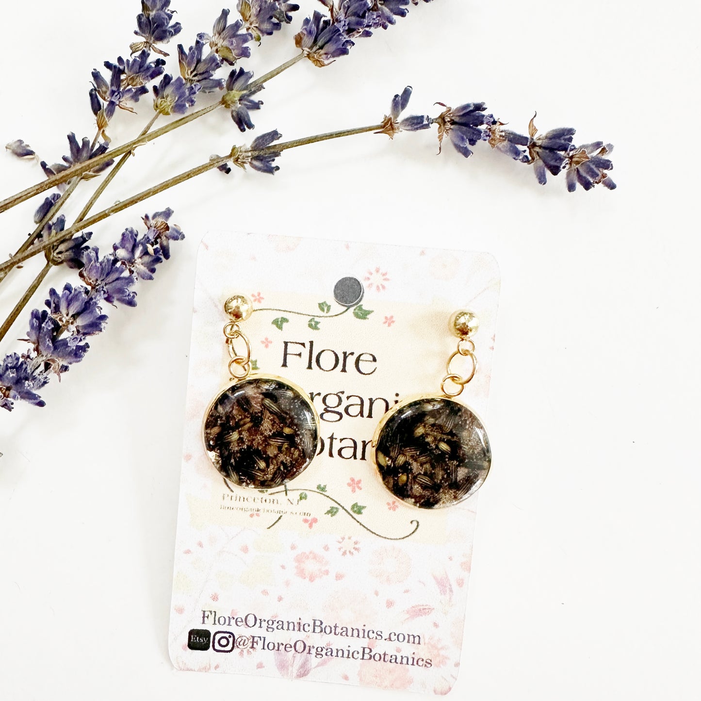 Lavender Earrings with Real Lavender Seeds