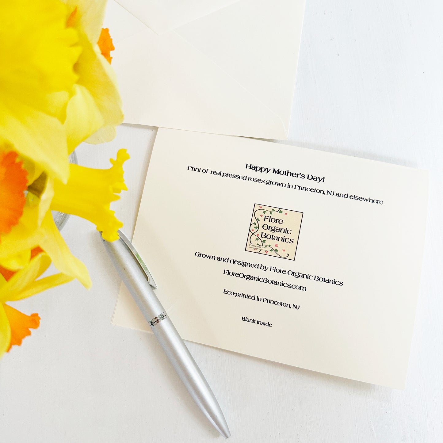 Mother's Day card - Printed pressed rose petal hearts