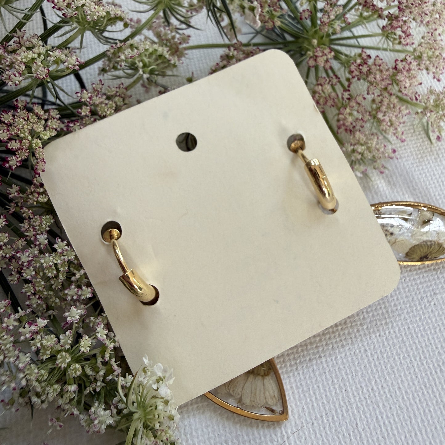 White Flower Marquise Earrings