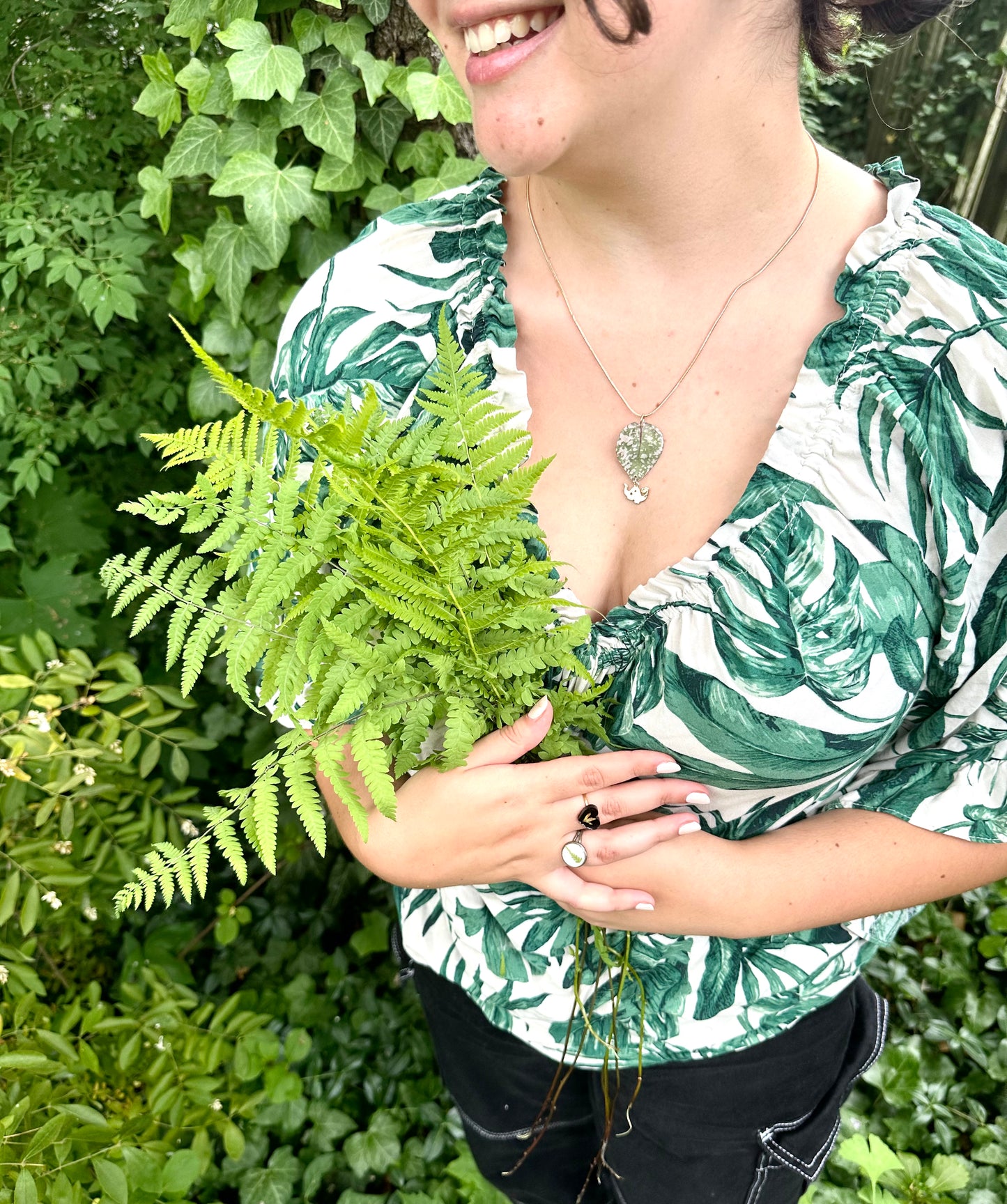 Dino and Plant Necklace
