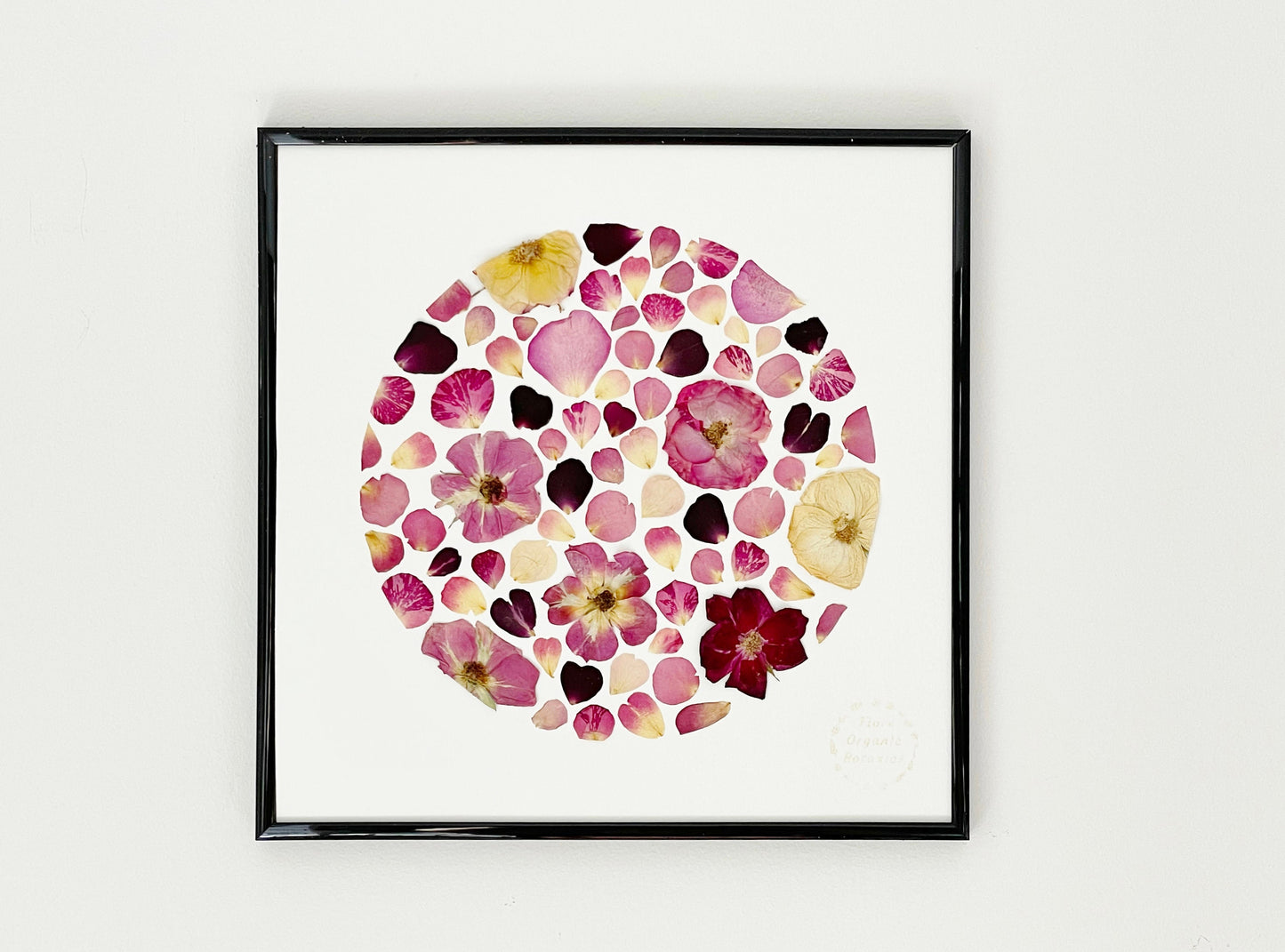 Personalized pressed flower art - real flower collage - customizable - birth flowers - choose flowers, color, shape - gift made to order