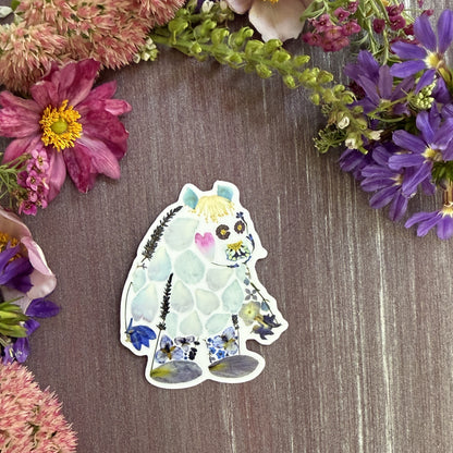 Floral Yeti Sticker