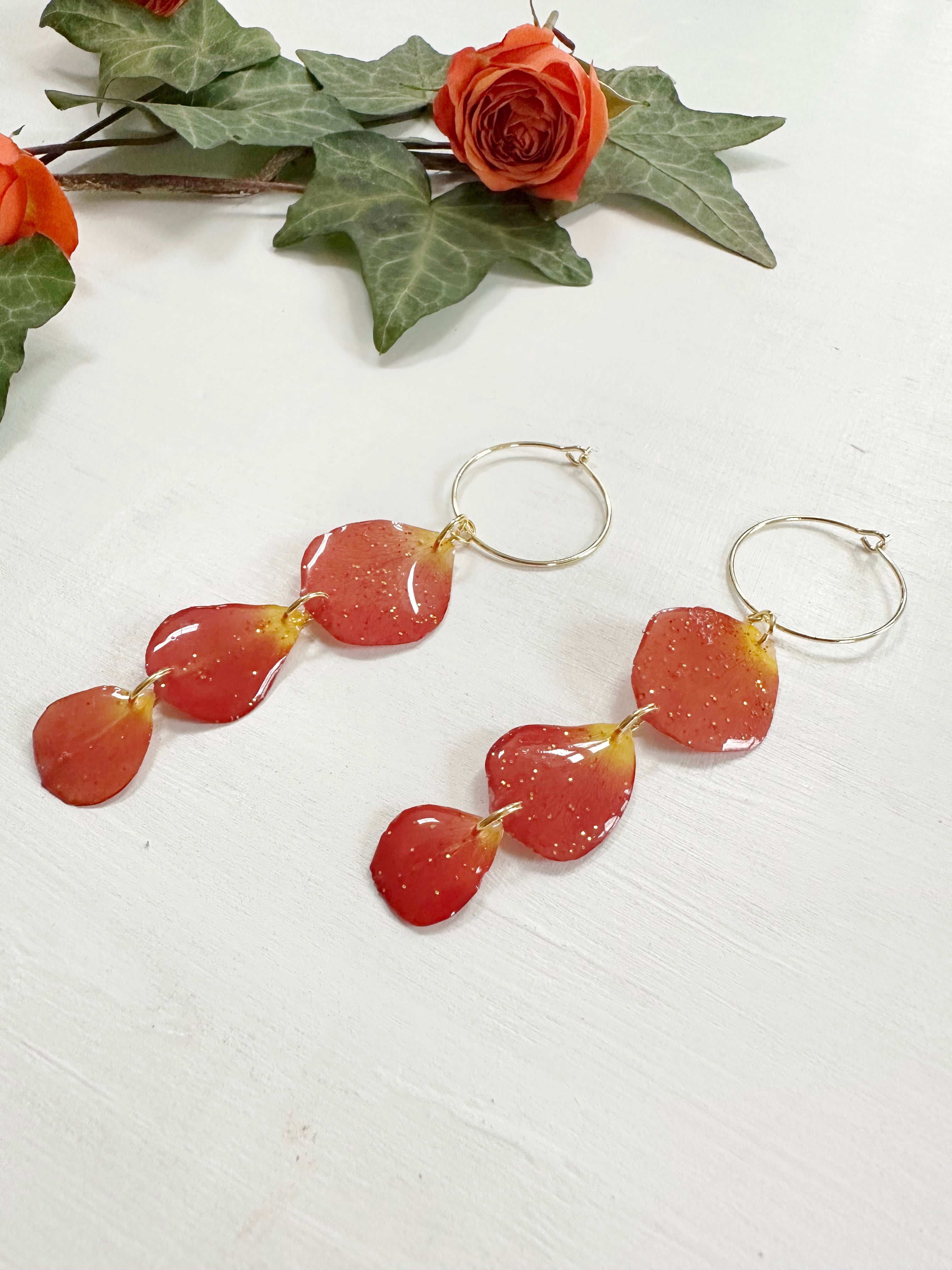 Rose clearance petal earrings