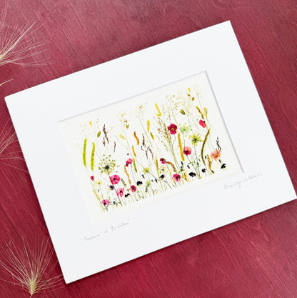 Provence in Princeton signed matted print of pressed flowers and grasses