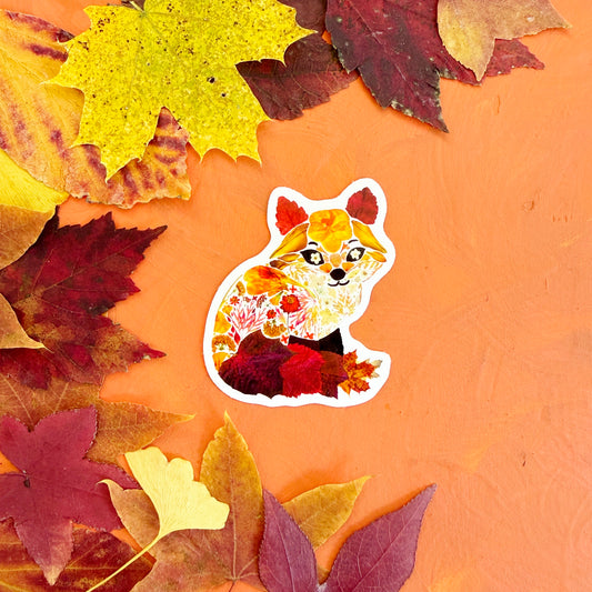 Floral Fox Sticker