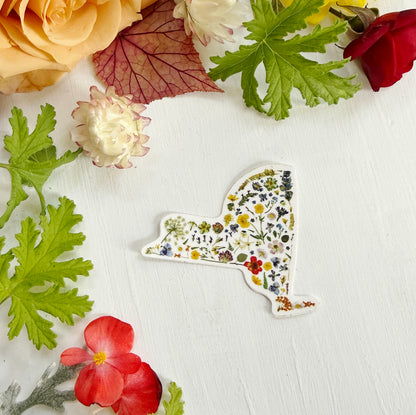 Floral New York State Sticker