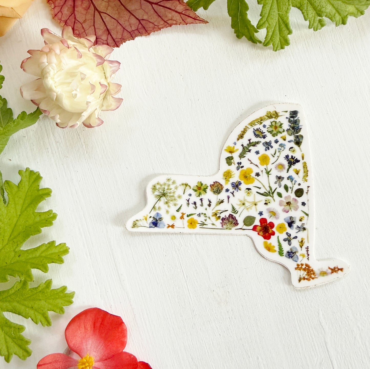 Floral New York State Sticker