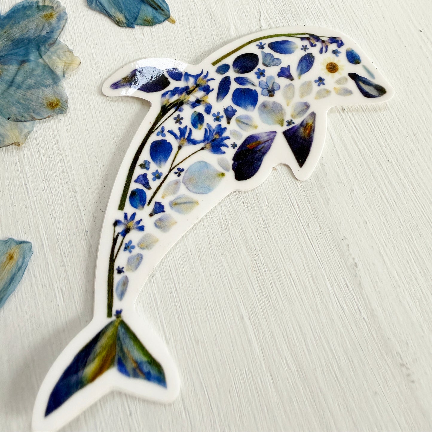 Floral Dolphin Sticker