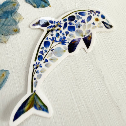 Floral Dolphin Sticker