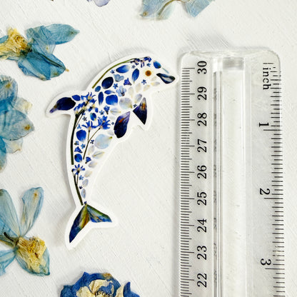 Floral Dolphin Sticker