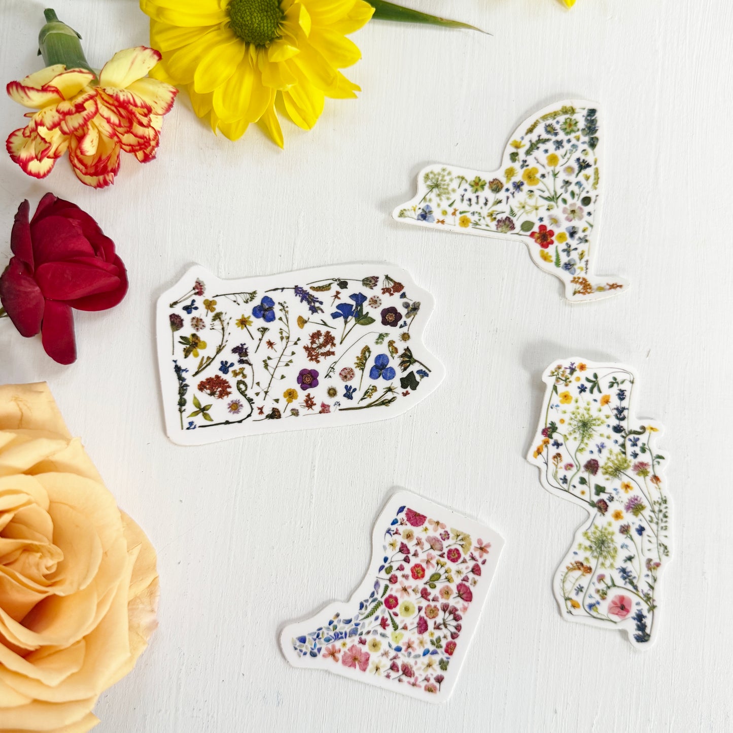 Floral New York State Sticker