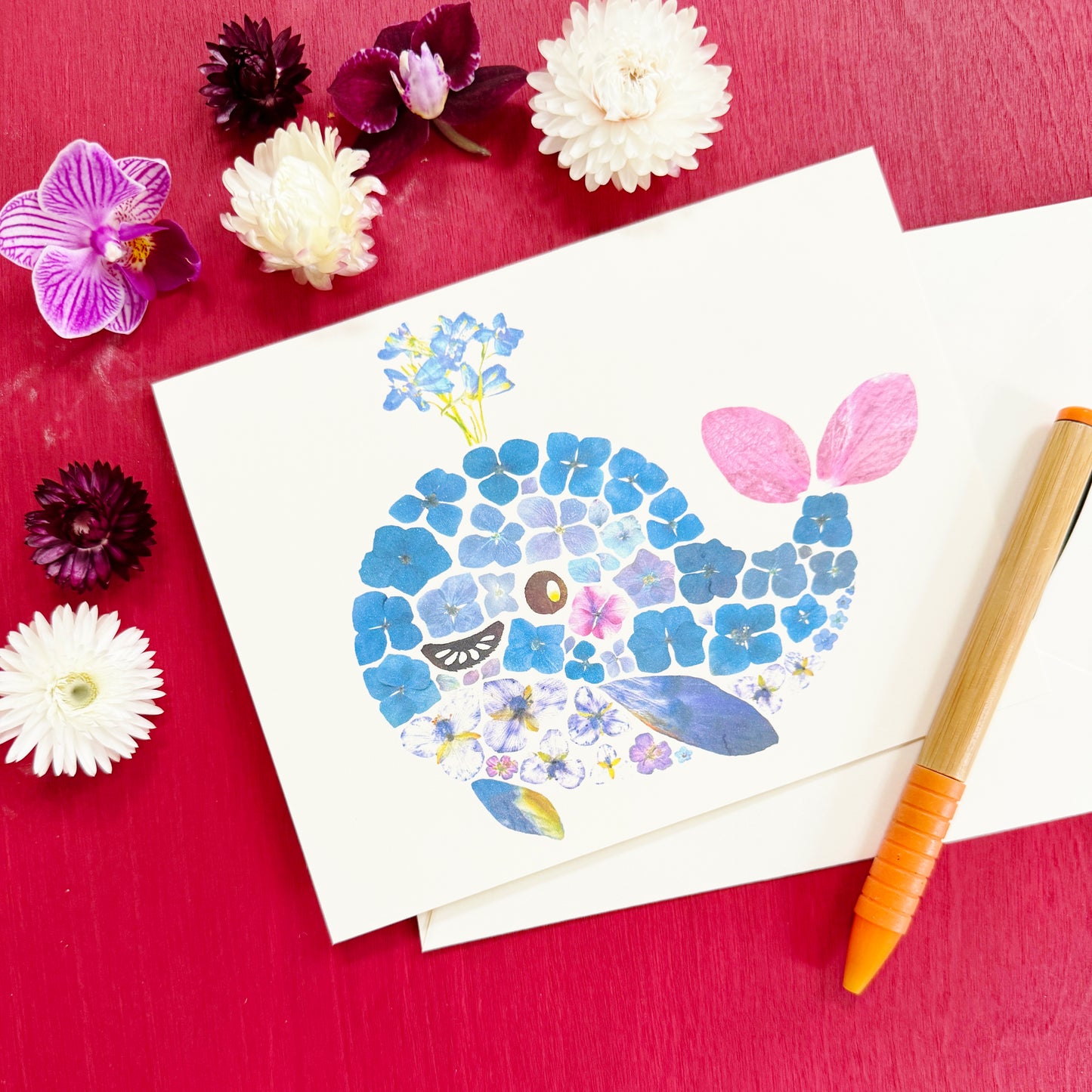 Floral Whale Card
