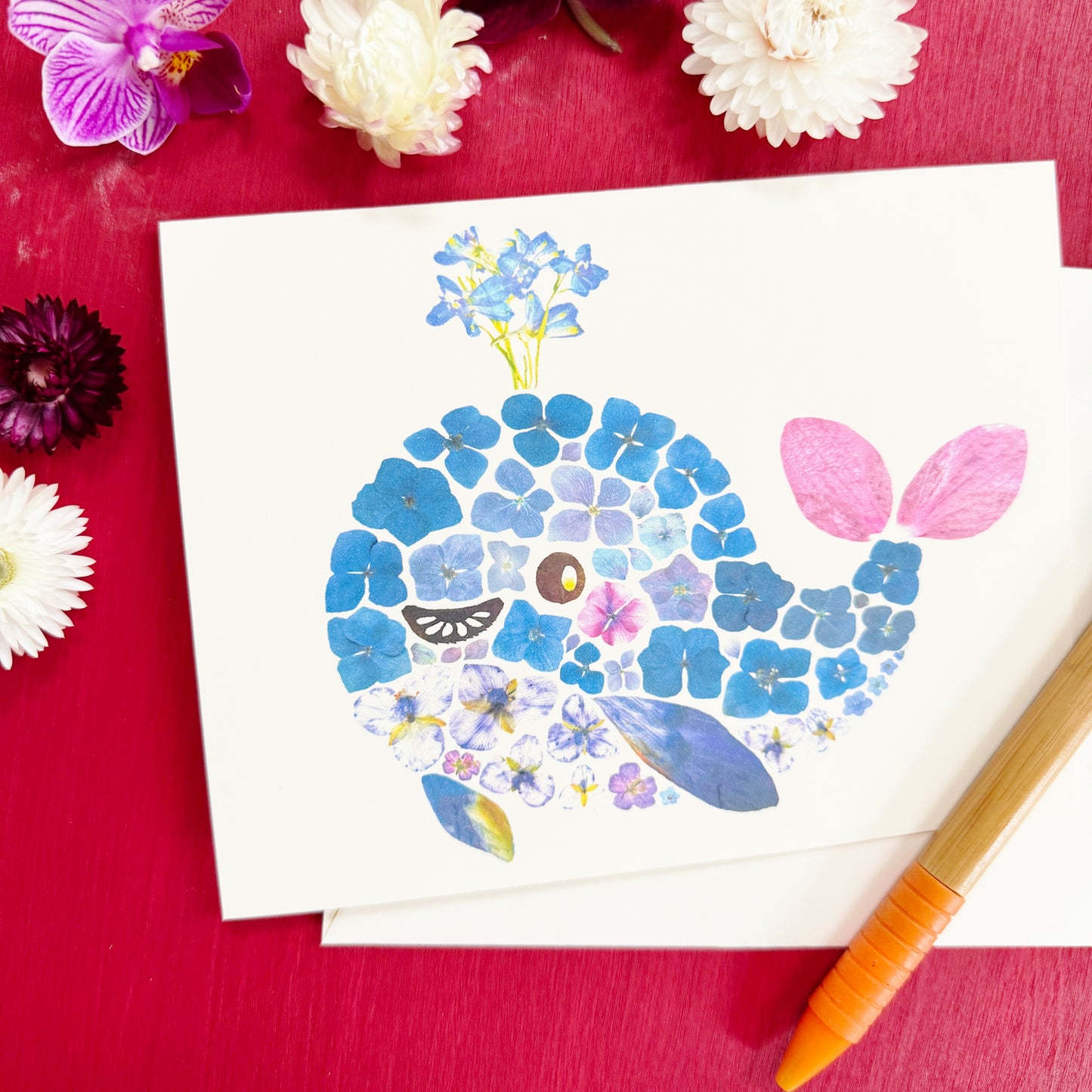 Floral Whale Card
