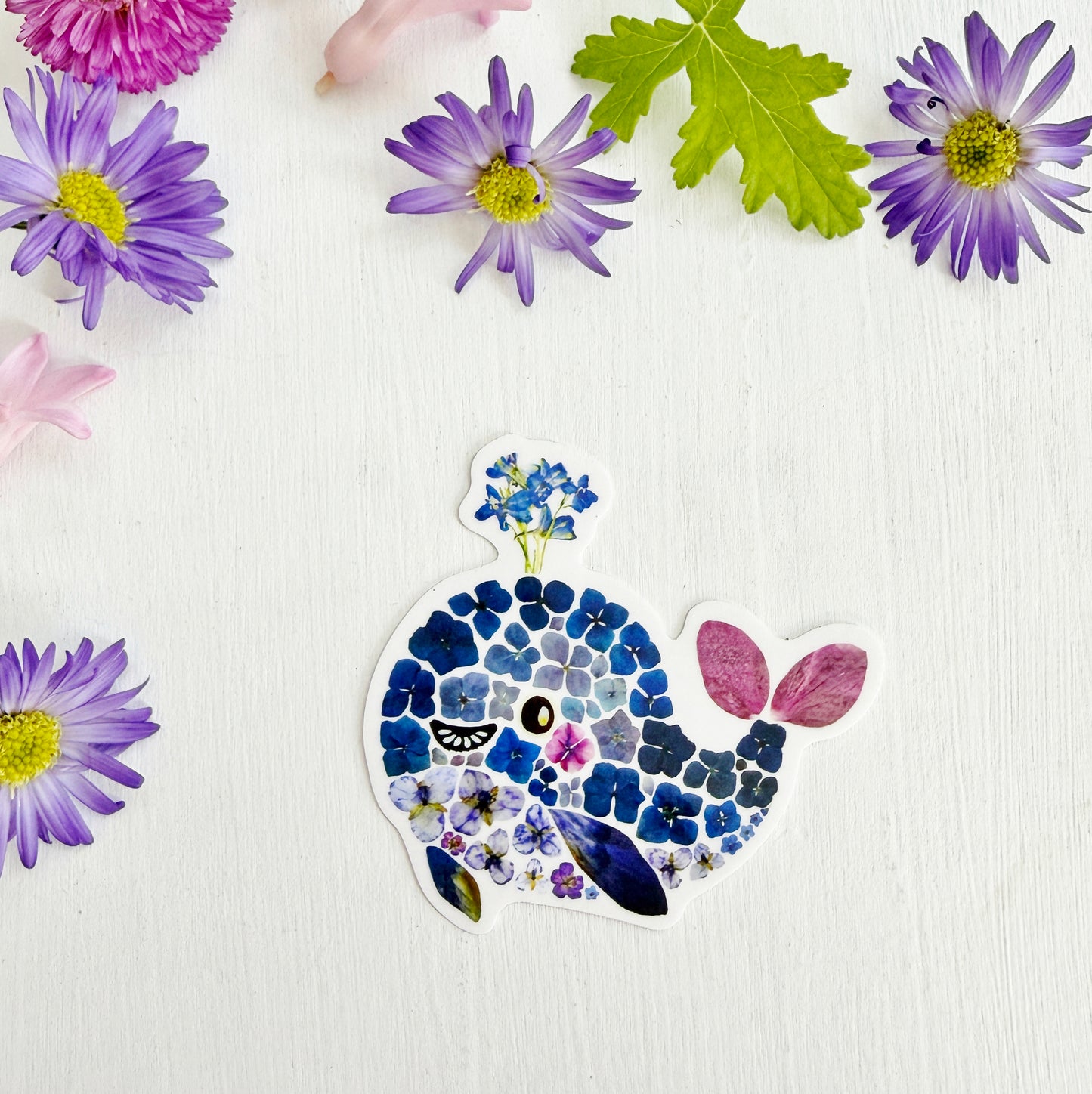 Floral Whale Sticker