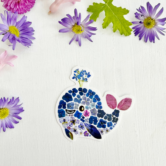Floral Whale Sticker