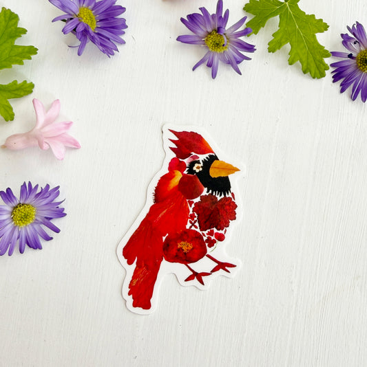 Floral Cardinal Sticker