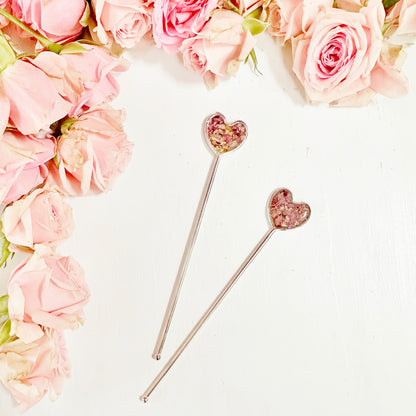 Rose Heart Hair Sticks (set of 2)