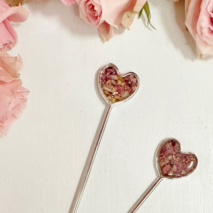 Rose Heart Hair Sticks (set of 2)