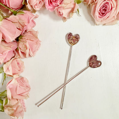 Rose Heart Hair Sticks (set of 2)