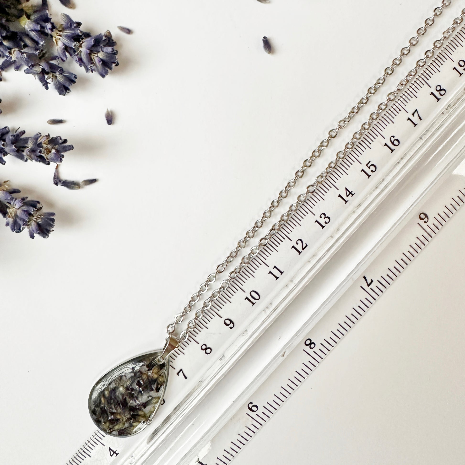 lavender flower necklace Real Lavender Flowers Necklace