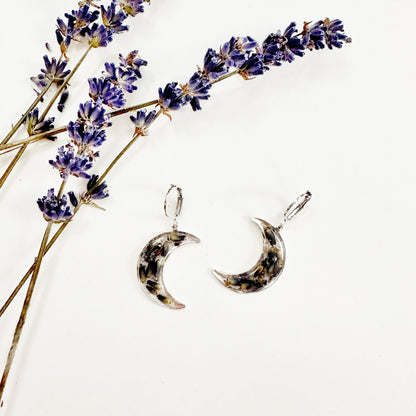 Lavender Earrings with Real Lavender Seeds